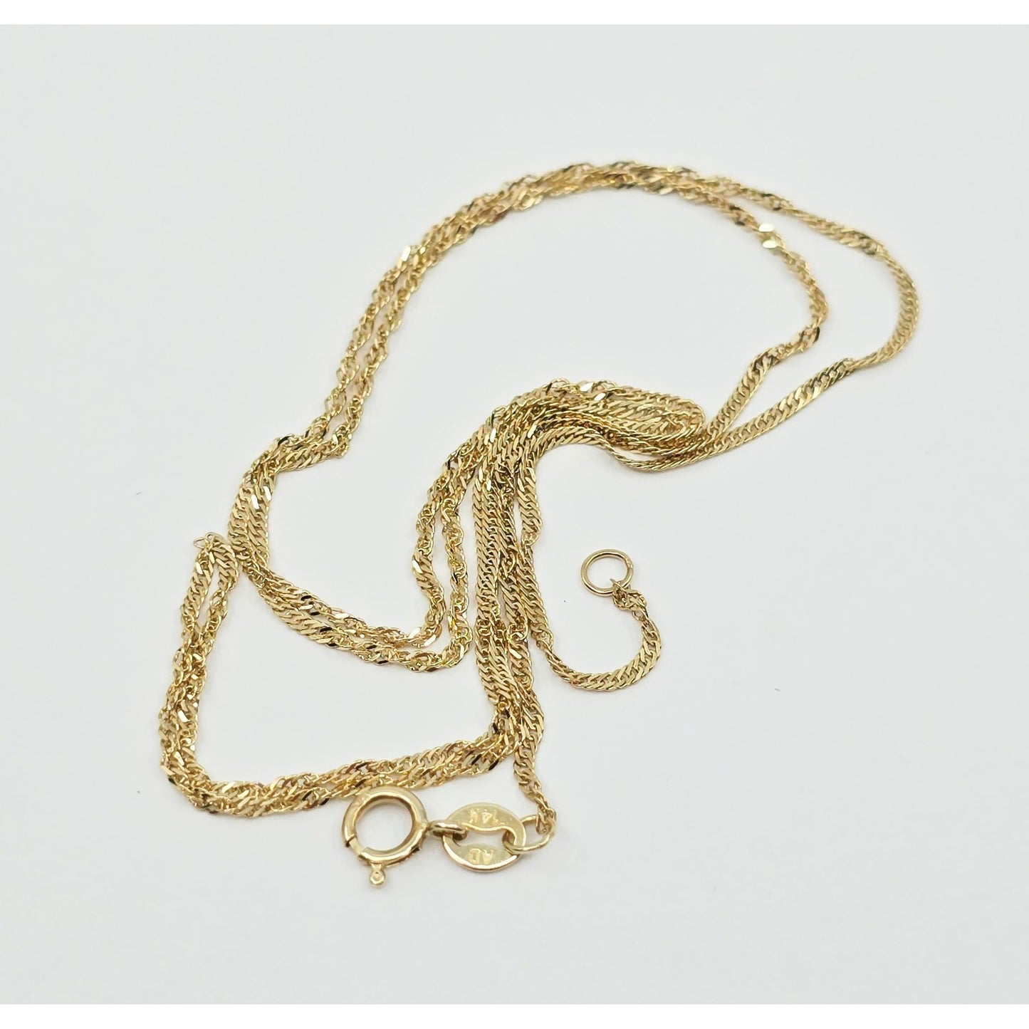 14K Yellow Gold Singapore Link Chain