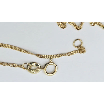 14K Yellow Gold Singapore Link Chain
