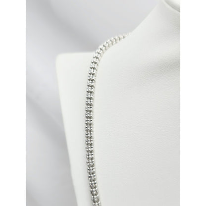 10K White Gold Diamond Cut Ice Link Chain Necklace