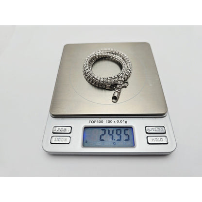 10K White Gold Diamond Cut Ice Link Chain Necklace
