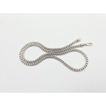 10K White Gold Diamond Cut Ice Link Chain Necklace