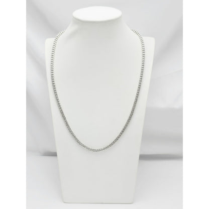 10K White Gold Diamond Cut Ice Link Chain Necklace