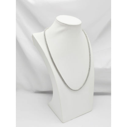 10K White Gold Diamond Cut Ice Link Chain Necklace