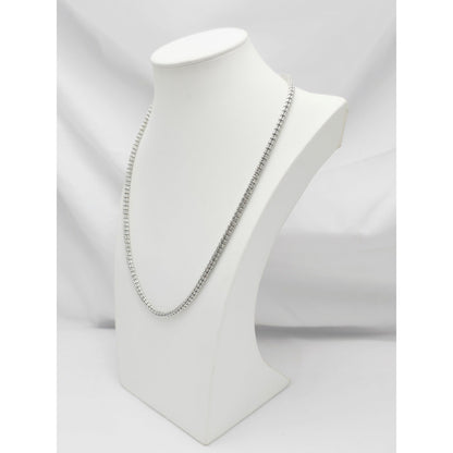 10K White Gold Diamond Cut Ice Link Chain Necklace