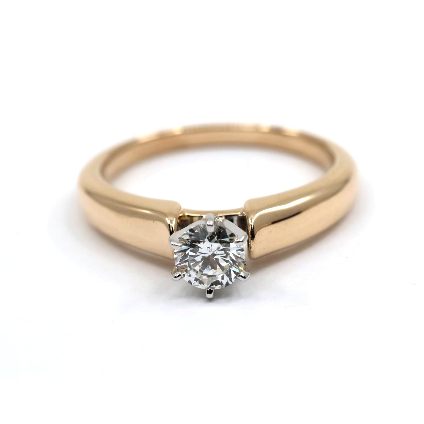 14K Yellow Gold GHI Solitaire Diamond Wedding Ring