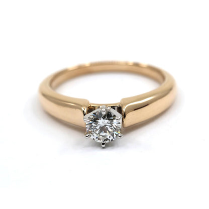 14K Yellow Gold GHI Solitaire Diamond Wedding Ring