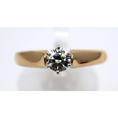 14K Yellow Gold GHI Solitaire Diamond Wedding Ring