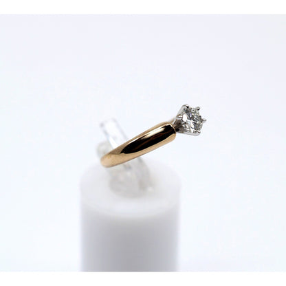 14K Yellow Gold GHI Solitaire Diamond Wedding Ring