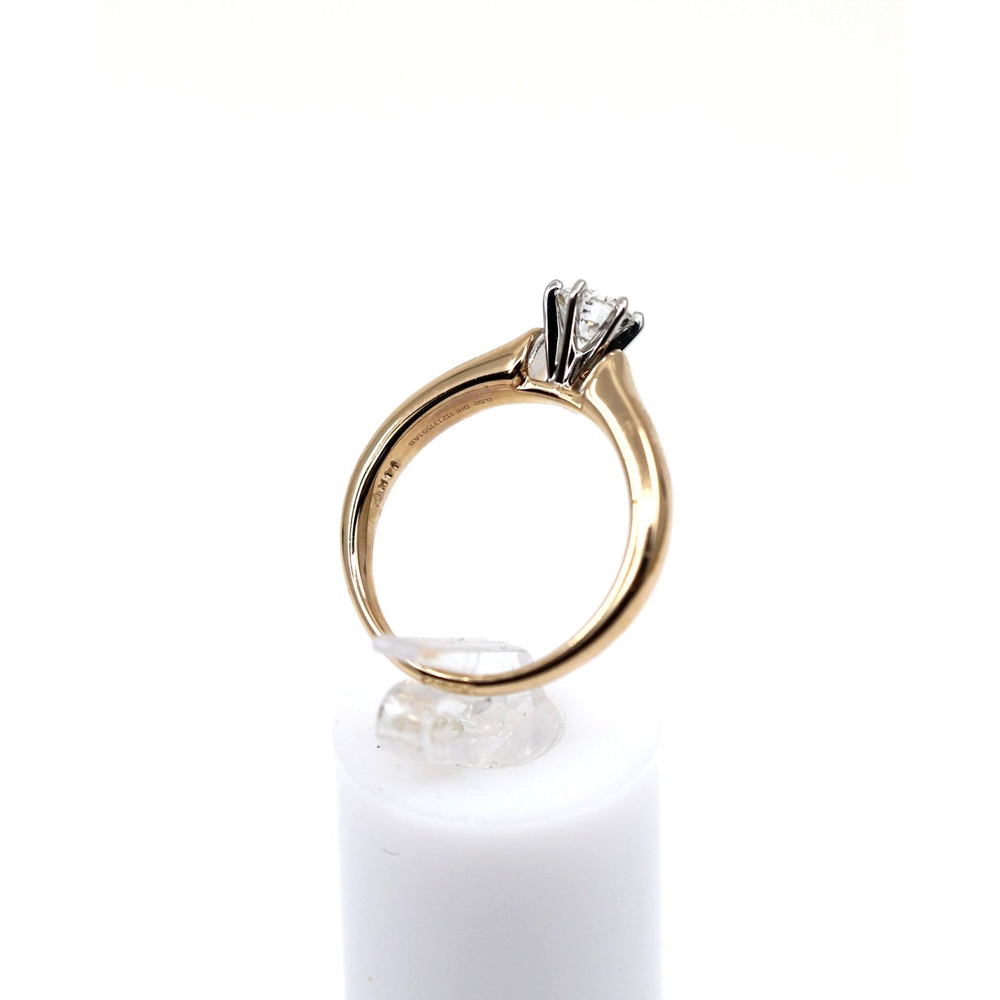 14K Yellow Gold GHI Solitaire Diamond Wedding Ring