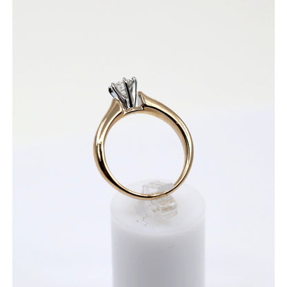 14K Yellow Gold GHI Solitaire Diamond Wedding Ring