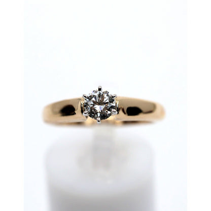 14K Yellow Gold GHI Solitaire Diamond Wedding Ring