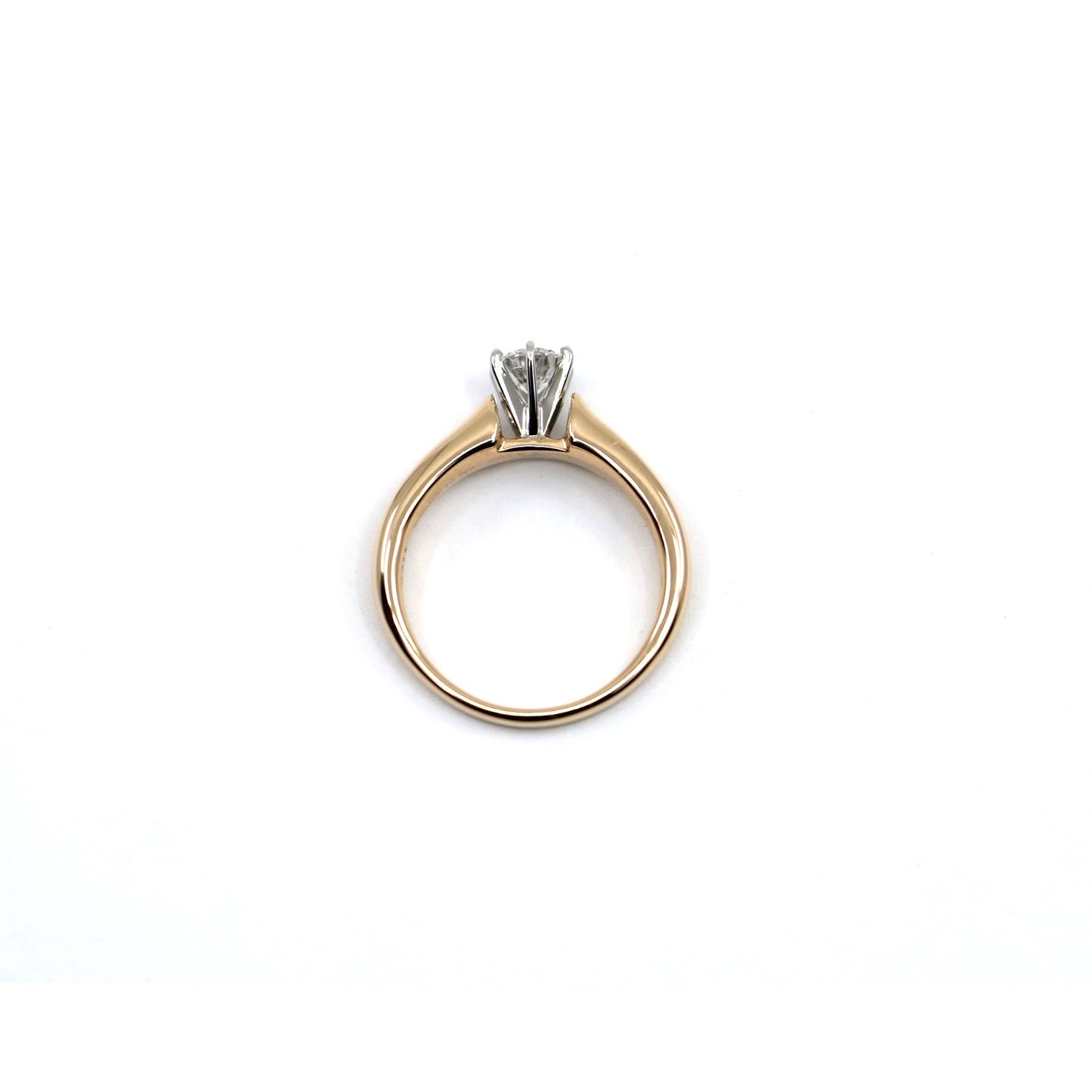 14K Yellow Gold GHI Solitaire Diamond Wedding Ring