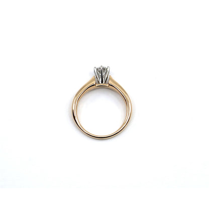 14K Yellow Gold GHI Solitaire Diamond Wedding Ring