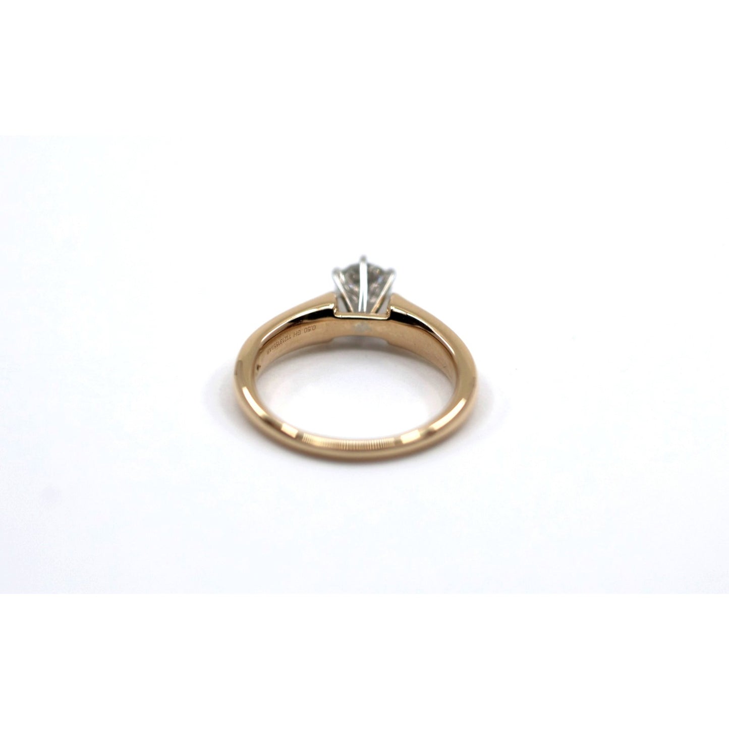 14K Yellow Gold GHI Solitaire Diamond Wedding Ring