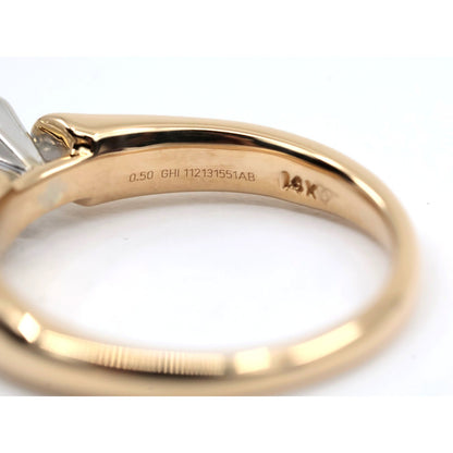 14K Yellow Gold GHI Solitaire Diamond Wedding Ring