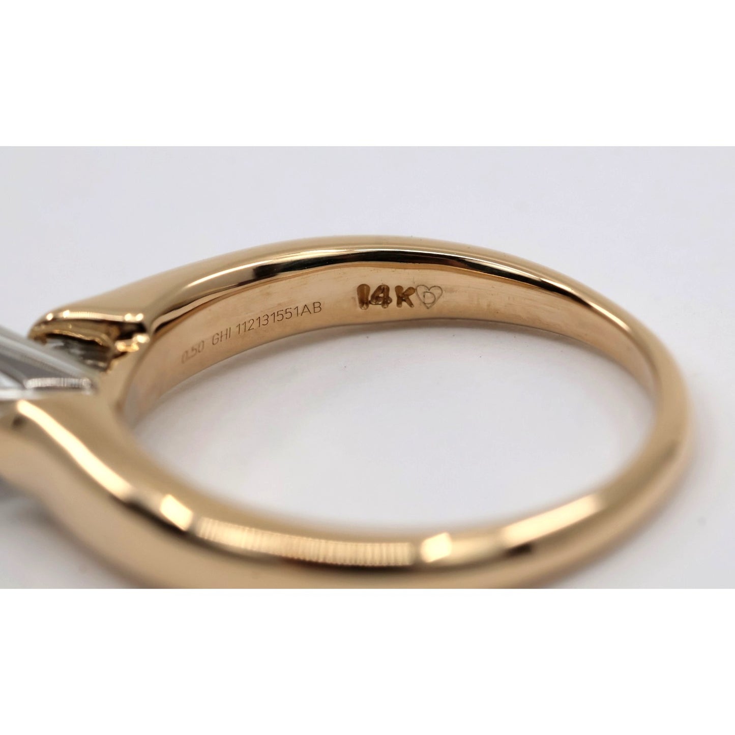14K Yellow Gold GHI Solitaire Diamond Wedding Ring