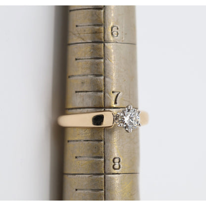 14K Yellow Gold GHI Solitaire Diamond Wedding Ring