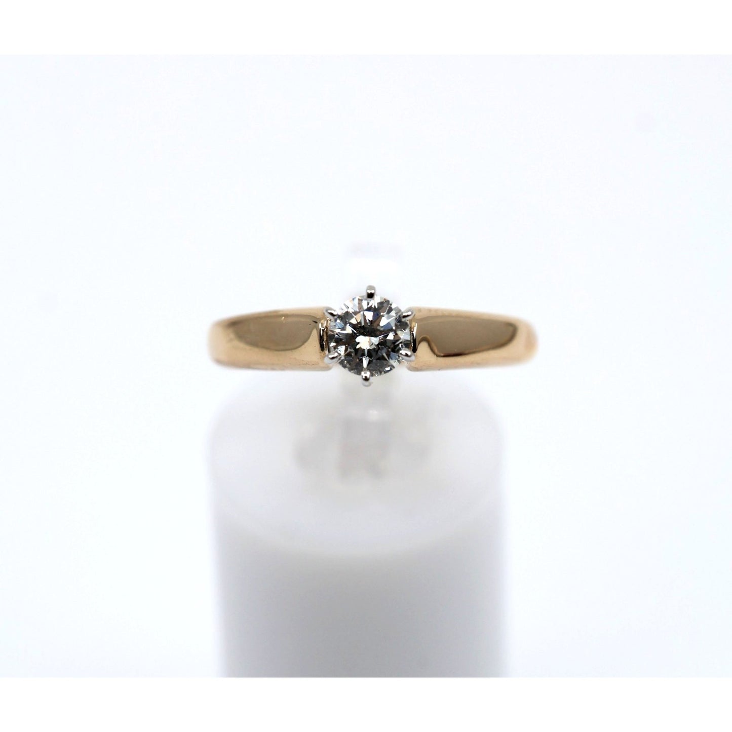 14K Yellow Gold GHI Solitaire Diamond Wedding Ring