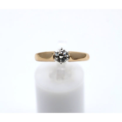 14K Yellow Gold GHI Solitaire Diamond Wedding Ring
