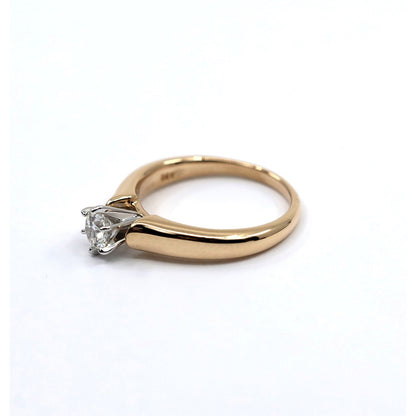 14K Yellow Gold GHI Solitaire Diamond Wedding Ring