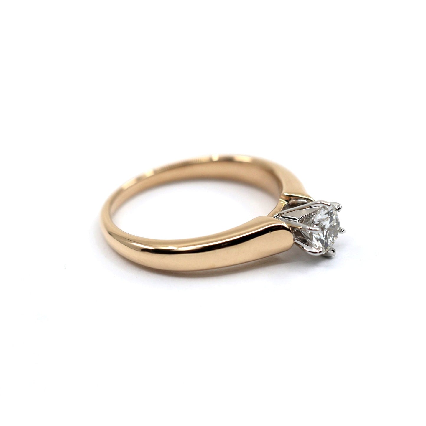 14K Yellow Gold GHI Solitaire Diamond Wedding Ring