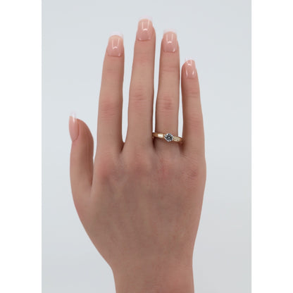14K Yellow Gold GHI Solitaire Diamond Wedding Ring