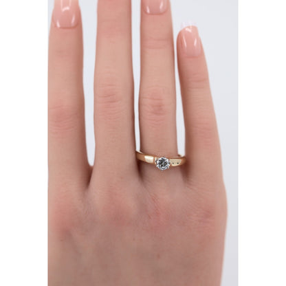14K Yellow Gold GHI Solitaire Diamond Wedding Ring
