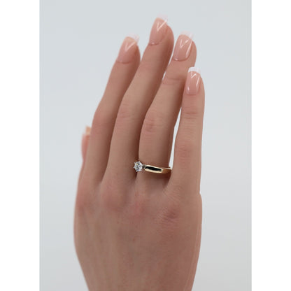 14K Yellow Gold GHI Solitaire Diamond Wedding Ring