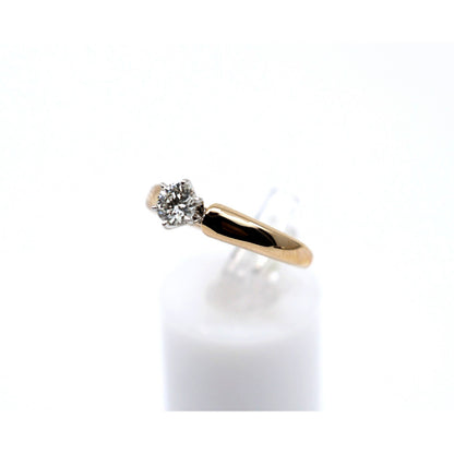 14K Yellow Gold GHI Solitaire Diamond Wedding Ring