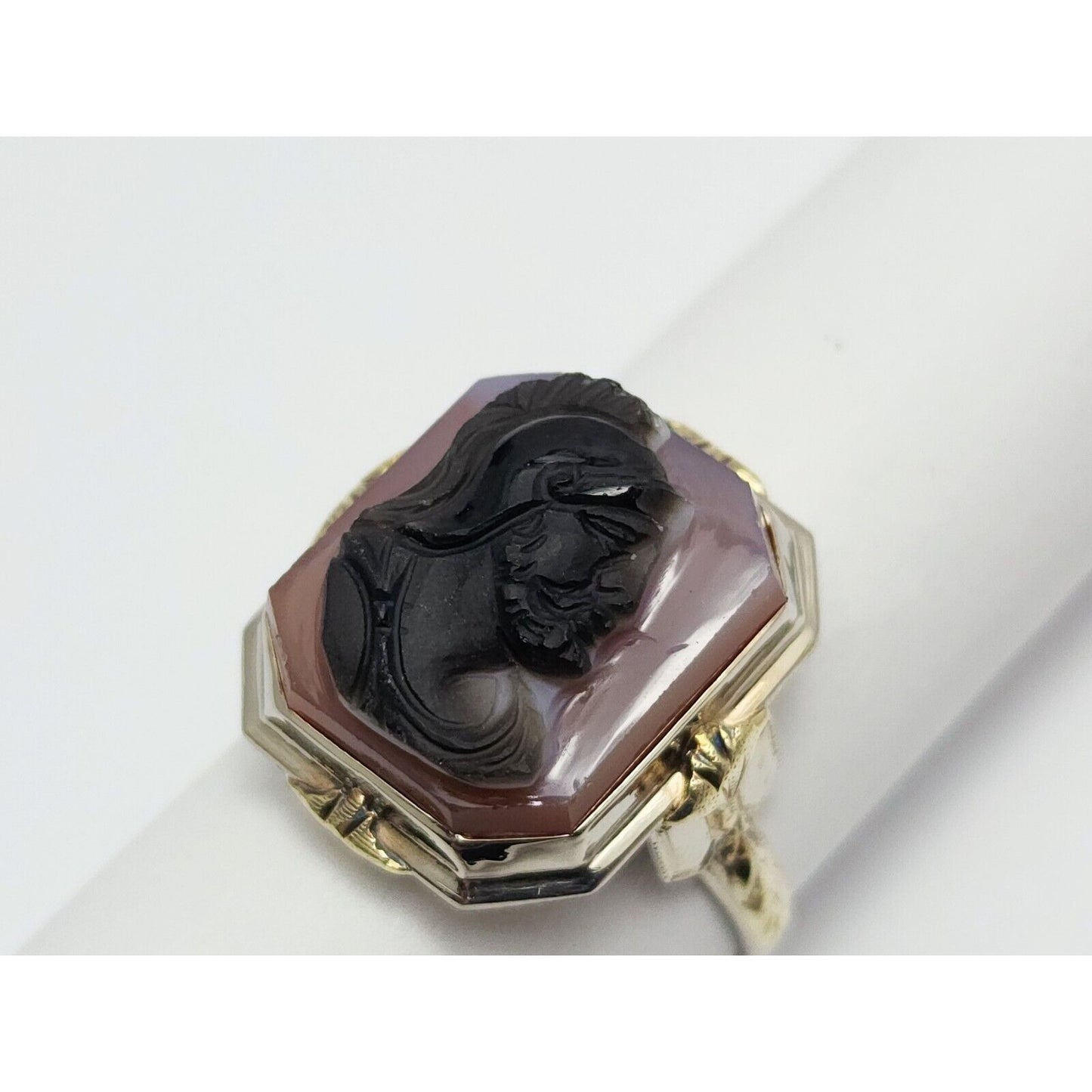 Antique Vintage 14K Two Tone Gold Cameo Ring