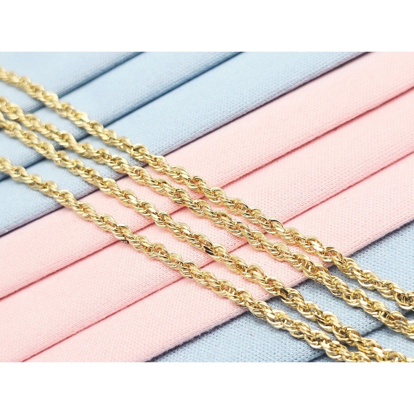 14K Yellow Gold Rope Chain Necklace
