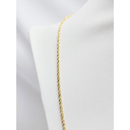 14K Yellow Gold Rope Chain Necklace