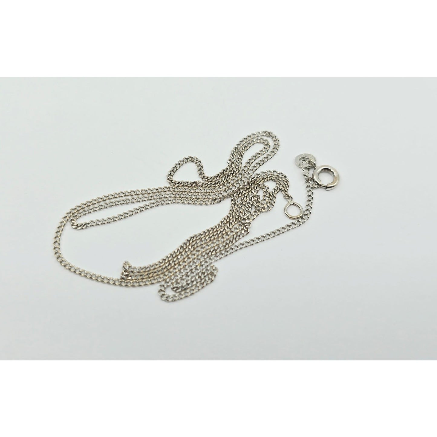 Thin 14K White Gold Cuban Link Chain Necklace