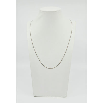 Thin 14K White Gold Cuban Link Chain Necklace