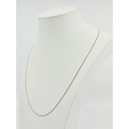 Thin 14K White Gold Cuban Link Chain Necklace
