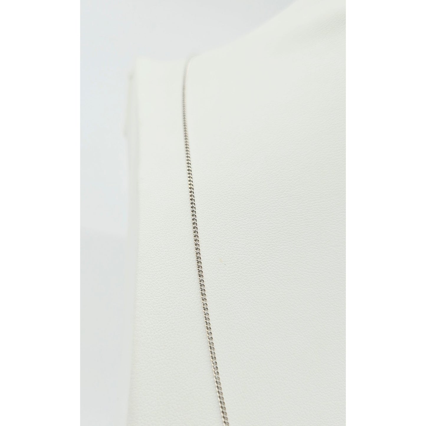 Thin 14K White Gold Cuban Link Chain Necklace