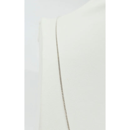 Thin 14K White Gold Cuban Link Chain Necklace