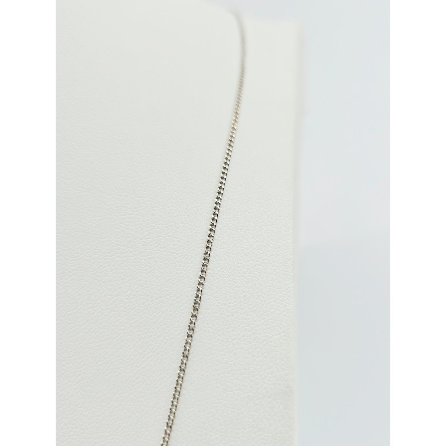 Thin 14K White Gold Cuban Link Chain Necklace