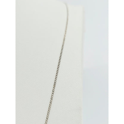 Thin 14K White Gold Cuban Link Chain Necklace