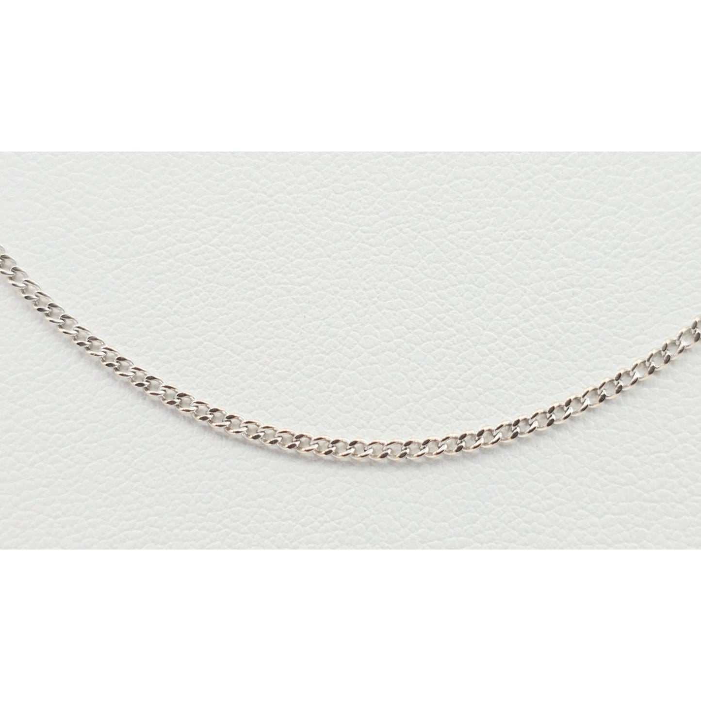 Thin 14K White Gold Cuban Link Chain Necklace