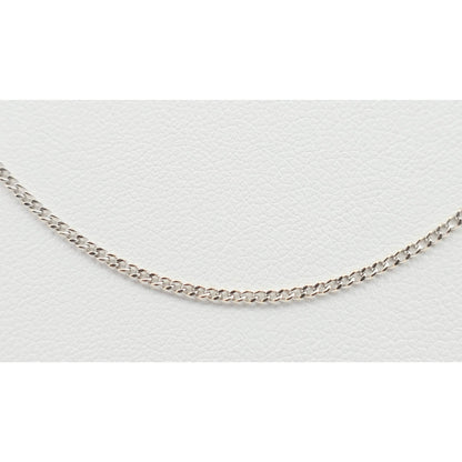 Thin 14K White Gold Cuban Link Chain Necklace