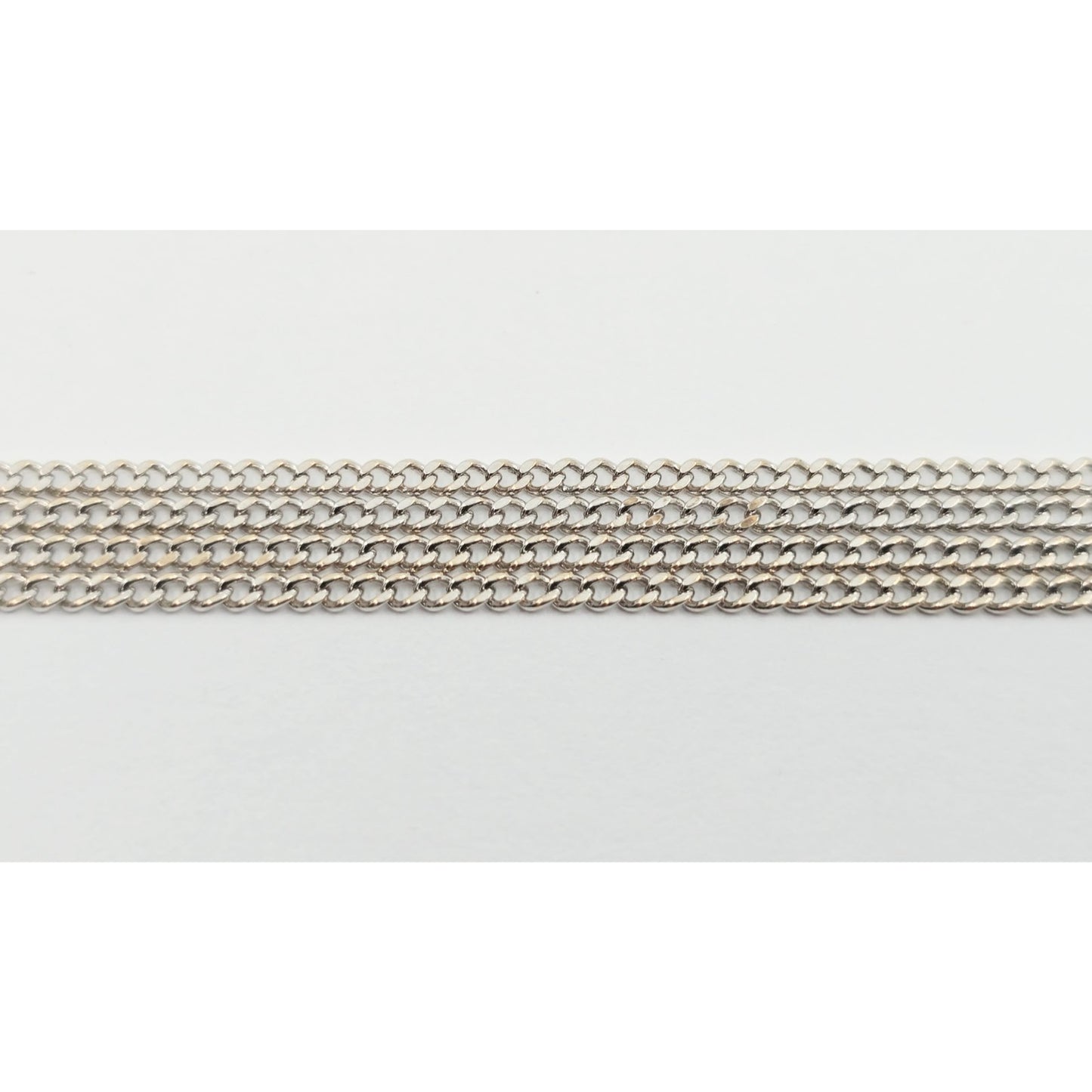 Thin 14K White Gold Cuban Link Chain Necklace