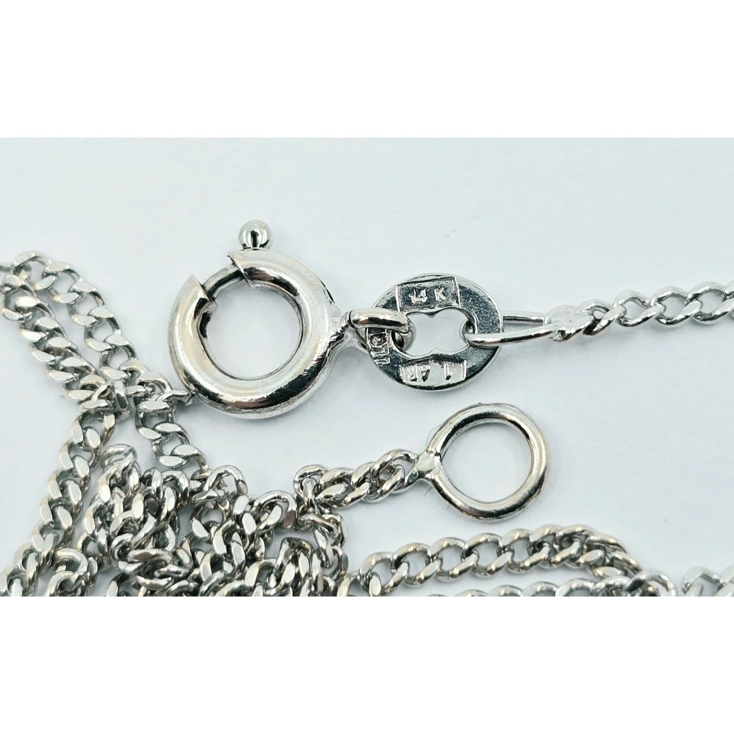 Thin 14K White Gold Cuban Link Chain Necklace