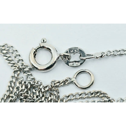 Thin 14K White Gold Cuban Link Chain Necklace
