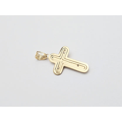 14K Two Tone Gold Jesus on Cross CZ Charm Pendant