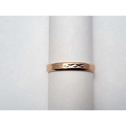 14K Rose Gold Textured Thin Wedding Band Ring