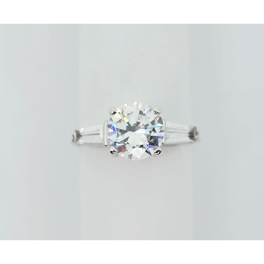 14K White Gold Ladies CZ Engagement Ring