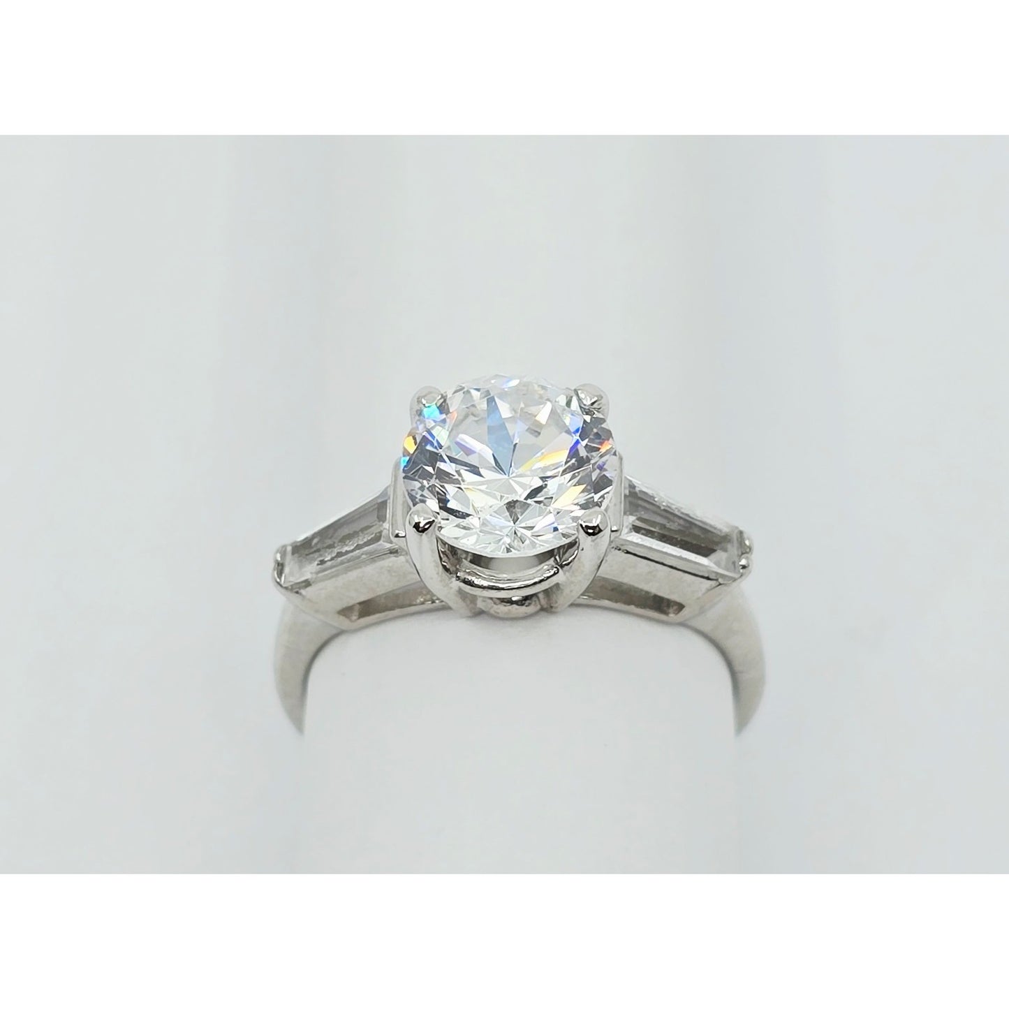 14K White Gold Ladies CZ Engagement Ring