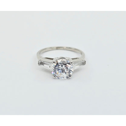 14K White Gold Ladies CZ Engagement Ring