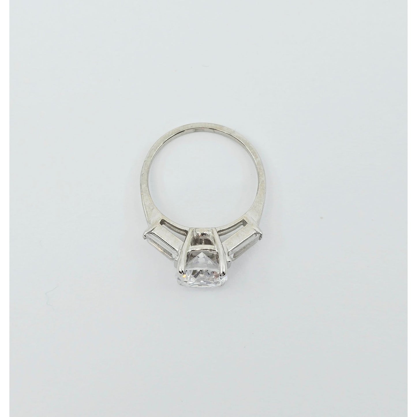 14K White Gold Ladies CZ Engagement Ring